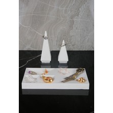 3 Parça Beton Takılık Seti Organizer Yüzüklük Takı Standı Düzenleyici