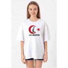 Modavera 19 Mayıs 20/1 Baskılı T-Shirt - Beyaz