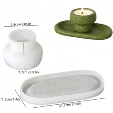 Beton Oval Tabanlık ve Mumluk Silikon Kalıp (S913)