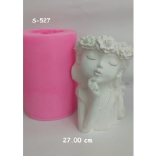 Çiçek Taçlı Kız Saksı Silikon Kalıp