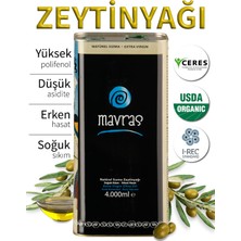 Mavras Natürel Sızma Zeytinyağı 4 Lt Soğuk Sıkım Erken Hasat 