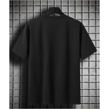 Oversize T-Shirt Black Baskılı Siyah Renk