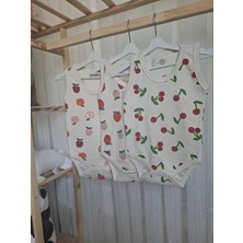%100 Pamuklu Kız Bebek & Kız Çocuk 3'lü Çıtçıtlı Badi