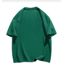 Oversize T-Shirt Baskılı Yeşil Renk