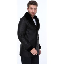 Deri Work Hakiki Deri Siyah Classico Kürklü Erkek Deri Ceket