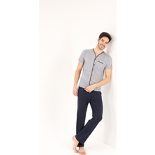 Viskon Kumaş Erkek 3'lü Pjama Takımı