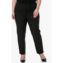 Büyük Beden % 96 Pamuk Full Likralı Yüksek Bel Yan Lastikli Bilek Boy Gabardin Pantolon