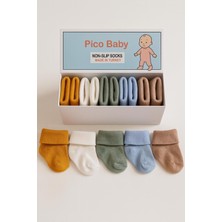 Organik Pamuk Unisex 5'li Kutulu Premium Yeni Doğan Bebek Çorabı