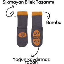 Kaydırmaz Tabanlı Portakal Desenli Bambu Bebek Çorap