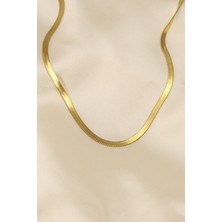 316L Çelik Altın Renk 45 cm Italyan Zincir Model Kadın Kolye