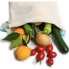 Eget Doğal Pamuklu Sebze Meyve Çantası Üçlü Paket