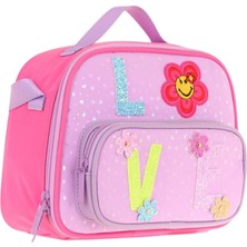 Kaukko Kids Kız Çocuk Isı Yalıtımlı Iki Bölmeli Beslenme Çantası (Simli Love Baskılı) L7211