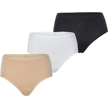 Blackspade Kadın Külot 3'lü Paket Essential 1577 - Beyaz Ten Siyah
