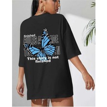 Oversize T-Shirt Baskılı Siyah Renk