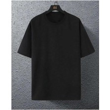 Oversize T-Shirt Baskılı Siyah Renk