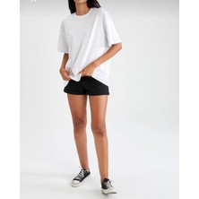 Oversize T-Shirt Baskılı Beyaz Renk
