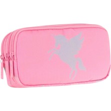 Kaukko Kids Üç Bölmeli Pembe, Unicorn, Kız Çocuk Okul Kalem Çantası - L8218