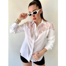 Modavera Kadın Püskül Detay Poplin Gömlek Bluz Fırsat Ürün