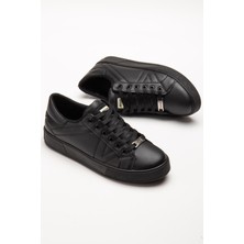 Kadın Casual Spor Ayakkabı Siyah Ince Taban Bağcıklı