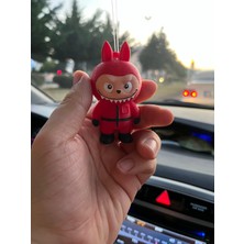 Labubu Squid Game Kıyafetli Minik Figür Kırmızı Labubu Halkalı