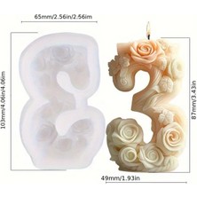 Çiçekli 3 Numara Mum Silikon Kalıp (S890)