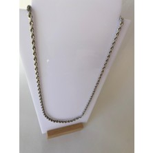 Çelik Halat Model Zincir Silver Kolye