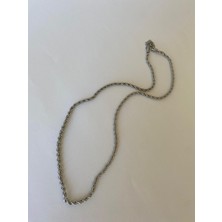 Çelik Halat Model Zincir Silver Kolye