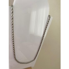 Çelik Halat Model Zincir Silver Kolye