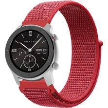 Tagomoon Amazfit Gtr 42MM Akıllı Saat Uyumlu Spor Kumaş Desenli Cırt Cırtlı Kordon Kayış