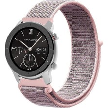 Tagomoon Amazfit Gtr 42MM Akıllı Saat Uyumlu Spor Kumaş Desenli Cırt Cırtlı Kordon Kayış
