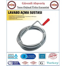 Lavabo ve Gider Boru Açma Spirali - Kanal Açma Sustası - 5 Metre