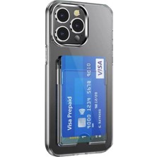 iPhone 15 Pro Max Kılıf Kart Şeffaf Silikon - Şeffaf