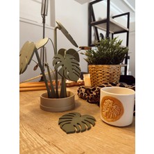 Monstera Bardak Altlığı / Deve Tabanı Bardak Altlığı / Dekoratif