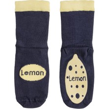 Kaydırmaz Tabanlı Limon Desenli Bambu Bebek Çorap