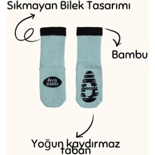 Kaydırmaz Tabanlı Limon Desenli Bambu Bebek Çorap
