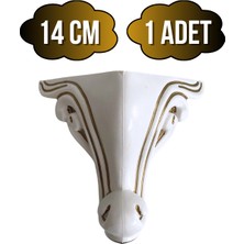 Sultan Lükens Desenli 14CM Plastik Ayak Mobilya Masa ve Dolap AYAĞI(14CM)(BEYAZ Altın Varak)