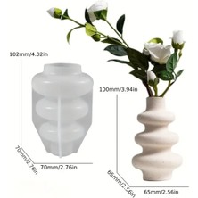 Anka Hobi Market Halkalı Vazo Silikon Kalıp Beyaz Renk Elde Yıkanabilir Modern Tasarım