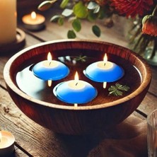 48 Lı Mavi Suda Yüzen Mum