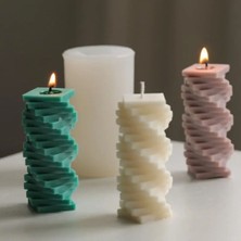 Spiral Kare Mum Silikon Kalıp (S832)