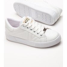 Kadın Casual Spor Ayakkabı Beyaz Ince Taban Bağcıklı