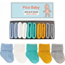 Organik Pamuk Unisex 5'li Kutulu Premium Yeni Doğan Bebek Çorabı