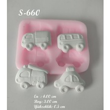 Dörtlü Mini Kamyonlar Silikon Kalıp (S660)