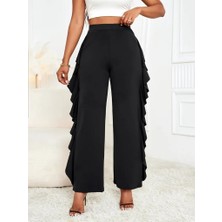 Modavera Kadın Yüksek Bel Yanları Volanlı Cepli Sandy Pantolon