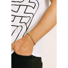 Altın Renk Doc  Zincir Unisex Çelik Bileklik - 3346