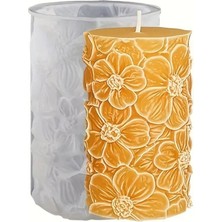 Çiçekli Sütun Mum Silikon Kalıp (S811)