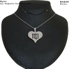 Archin Eylül  Ayı  Doğumlarına Özel Zincirli Kalp Motifli 925  Ayar Gümüş Plakalı Hediyelik Kolye-456 Ay