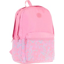 Kaukko Soft Floral Kız Çocuk Üç Bölmeli Pembe Çiçekli Okul Sırt Çantası - K1794