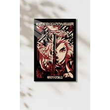 Kimmetsu No Yaiba Rengoku Temalı Hd Metal Tablo Poster