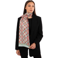 Su Yeşil Sarmaşık Desen Vual Ipek Fular