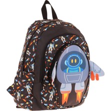 Kaukko Kids Üç Gözlü (Erkek Çocuk) Okul Sırt Çantası (3d Roket Detaylı) - L5264